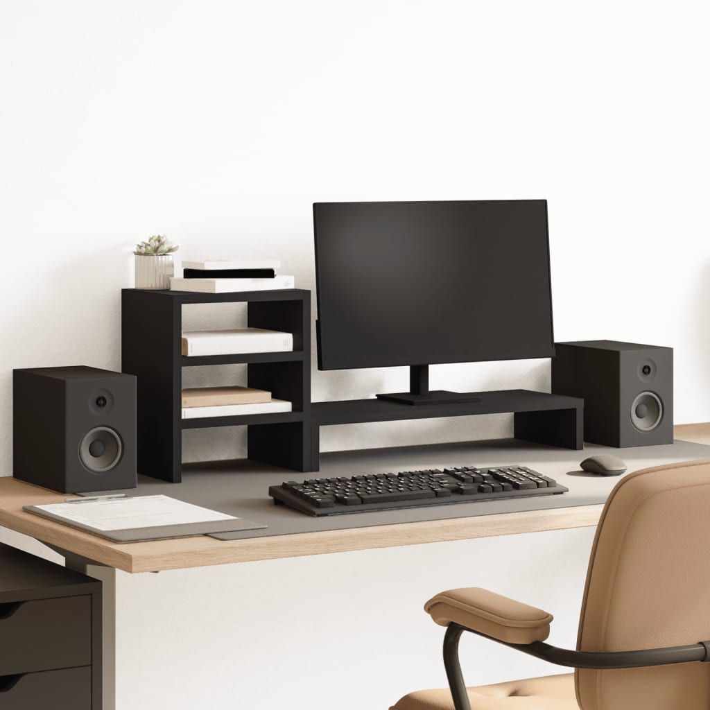 Monitorstandaard Met Bureau-Organizer Bewerkt Hout