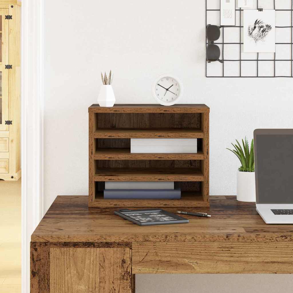 Bureau Organizer 36 X 26 X 29,5 Cm Bewerkt Hout
