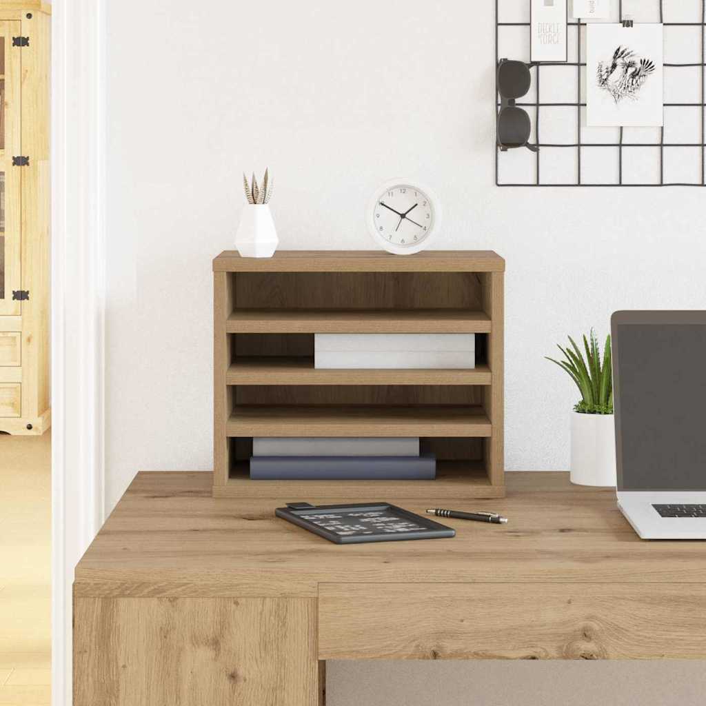 Bureau Organizer 36 X 26 X 29,5 Cm Bewerkt Hout